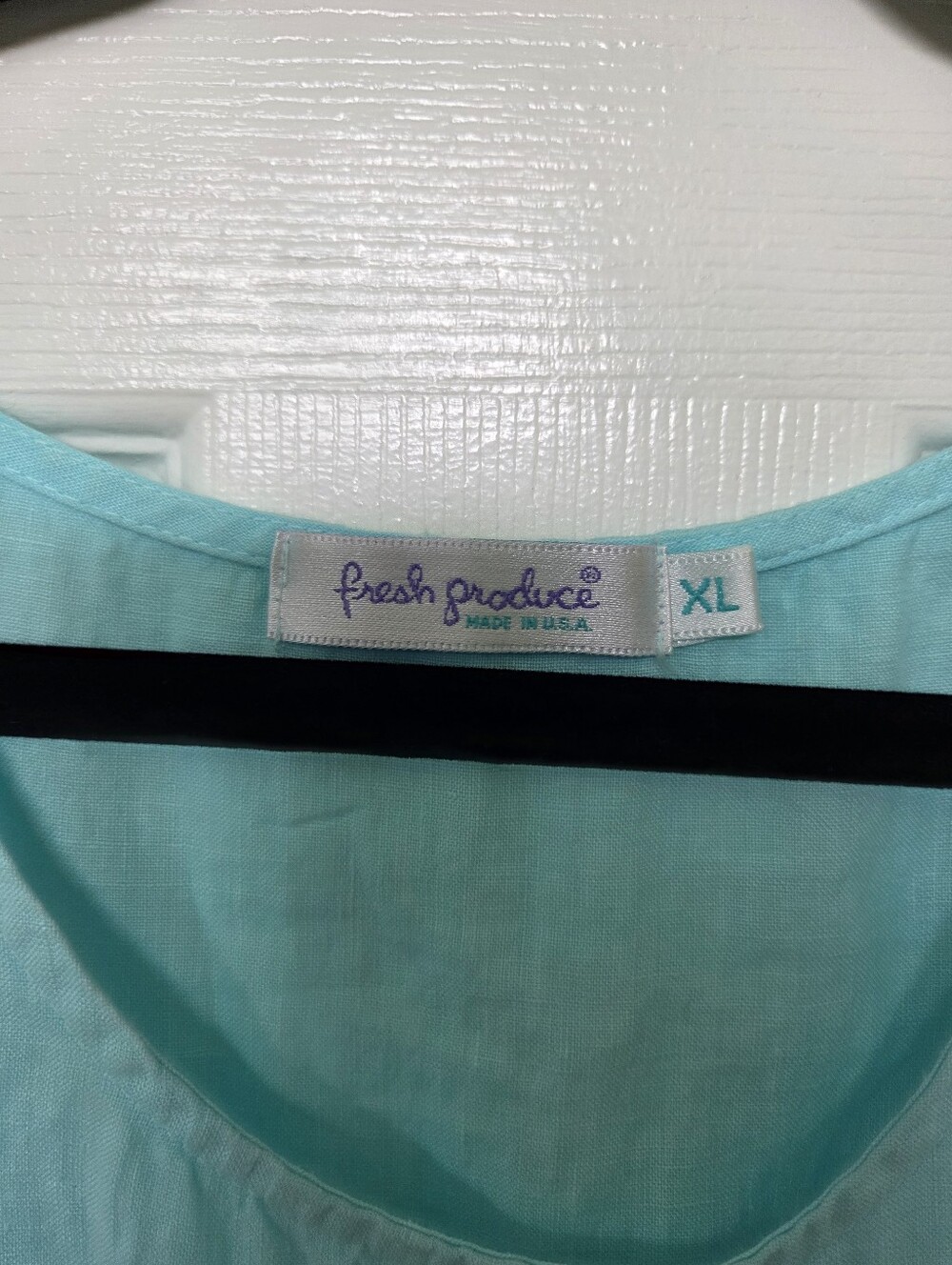 fresh produce Aqua Linen Scoop Neck Tank Summer Resortwear Vacation Size XL - Picture 2 of 7